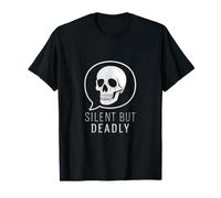 Motif crâne Silencieux mais Mortel dans Le Discours Bubble Horror Graphic T-Shirt
