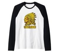 Motif Crazy Horse Native American Heritage Spirit Manche Raglan