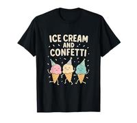 Motif crème glacée et confettis Arc-en-Ciel Pastel T-Shirt