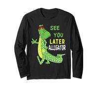 Motif Crocodile Amusant avec Inscription « See You Later » Manche Longue