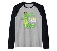 Motif Crocodile Amusant avec Inscription « See You Later » Manche Raglan
