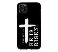 Motif Croix évangélique chrétienne avec Inscription « He is Risen » Coque pour iPhone 11 Pro Max