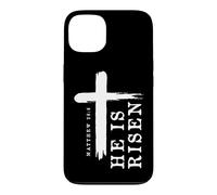 Motif Croix évangélique chrétienne avec Inscription « He is Risen » Coque pour iPhone 13