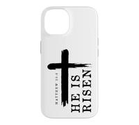 Motif Croix évangélique chrétienne avec Inscription « He is Risen » Coque pour iPhone 14