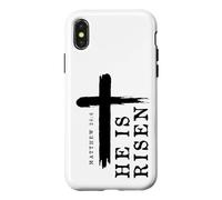 Motif Croix évangélique chrétienne avec Inscription « He is Risen » Coque pour iPhone X/XS