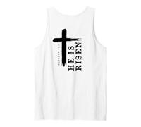Motif Croix évangélique chrétienne avec Inscription « He is Risen » Débardeur