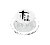 Motif Croix évangélique chrétienne avec Inscription « He is Risen » PopSockets PopGrip pour MagSafe