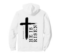 Motif Croix évangélique chrétienne avec Inscription « He is Risen » Sweat à Capuche
