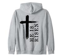 Motif Croix évangélique chrétienne avec Inscription « He is Risen » Sweat à Capuche