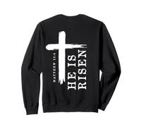 Motif Croix évangélique chrétienne avec Inscription « He is Risen » Sweatshirt