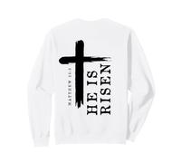 Motif Croix évangélique chrétienne avec Inscription « He is Risen » Sweatshirt