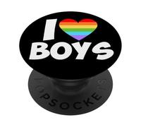 Motif cœur Arc-en-Ciel I Love Boys Pride PopSockets PopGrip Adhésif