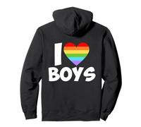 Motif cœur Arc-en-Ciel I Love Boys Pride Sweat à Capuche