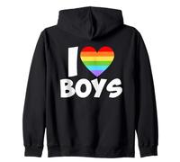 Motif cœur Arc-en-Ciel I Love Boys Pride Sweat à Capuche