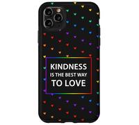 Motif cœur Arc-en-Ciel LGBTQ avec Citation « Kindness Love » Coque pour iPhone 11 Pro Max