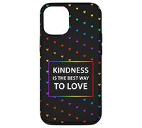 Motif cœur Arc-en-Ciel LGBTQ avec Citation « Kindness Love » Coque pour iPhone 12/12 Pro