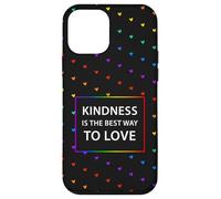 Motif cœur Arc-en-Ciel LGBTQ avec Citation « Kindness Love » Coque pour iPhone 12 Mini
