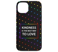 Motif cœur Arc-en-Ciel LGBTQ avec Citation « Kindness Love » Coque pour iPhone 13