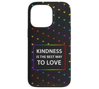 Motif cœur Arc-en-Ciel LGBTQ avec Citation « Kindness Love » Coque pour iPhone 13 Pro