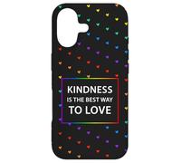 Motif cœur Arc-en-Ciel LGBTQ avec Citation « Kindness Love » Coque pour iPhone 17