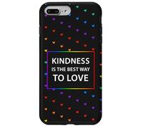 Motif cœur Arc-en-Ciel LGBTQ avec Citation « Kindness Love » Coque pour iPhone 7 Plus/8 Plus