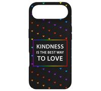 Motif cœur Arc-en-Ciel LGBTQ avec Citation « Kindness Love » Coque pour iPhone Air