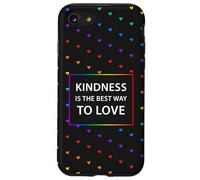 Motif cœur Arc-en-Ciel LGBTQ avec Citation « Kindness Love » Coque pour iPhone SE (2020) / 7/8