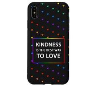 Motif cœur Arc-en-Ciel LGBTQ avec Citation « Kindness Love » Coque pour iPhone XS Max