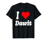 Motif cœur avec Inscription « I Love Dawit » T-Shirt