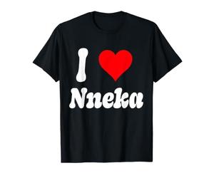 Motif cœur avec Inscription « I Love Nneka » T-Shirt