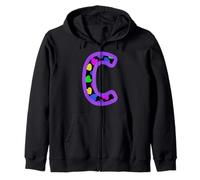 Motif cœur coloré Lettre C Monogramme Sweat à Capuche