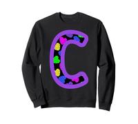 Motif cœur coloré Lettre C Monogramme Sweatshirt