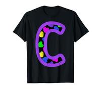Motif cœur coloré Lettre C Monogramme T-Shirt