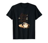 Motif cœur en Forme de café Live Love Latte Chill Vibes T-Shirt