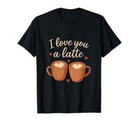 Motif cœur en forme de cœur « I Love You A Latte » pour la Saint-Valentin T-Shirt