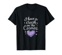 Motif cœur et galaxie avec inscription « I Have a Crush on the Cosmos Space » T-Shirt