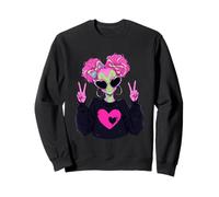 Motif cœur et Symbole de Paix rétro coloré Sweatshirt