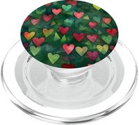 Motif cœur Vert coloré PopSockets PopGrip pour MagSafe