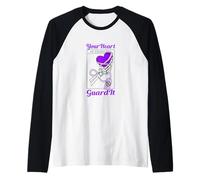 Motif cœur Violet Inestimable Manche Raglan