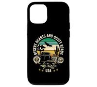 Motif cœurs du désert et Routes poussiéreuses USA Style rétro Coque pour iPhone 12/12 Pro