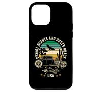 Motif cœurs du désert et Routes poussiéreuses USA Style rétro Coque pour iPhone 12 Mini