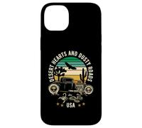 Motif cœurs du désert et Routes poussiéreuses USA Style rétro Coque pour iPhone 14 Plus