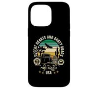 Motif cœurs du désert et Routes poussiéreuses USA Style rétro Coque pour iPhone 14 Pro Max