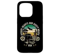 Motif cœurs du désert et Routes poussiéreuses USA Style rétro Coque pour iPhone 15 Pro