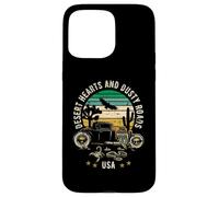 Motif cœurs du désert et Routes poussiéreuses USA Style rétro Coque pour iPhone 15 Pro Max