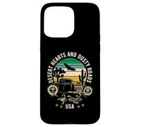Motif cœurs du désert et Routes poussiéreuses USA Style rétro Coque pour iPhone 15 Pro Max