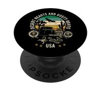 Motif cœurs du désert et Routes poussiéreuses USA Style rétro PopSockets PopGrip Adhésif
