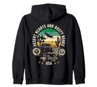 Motif cœurs du désert et Routes poussiéreuses USA Style rétro Sweat à Capuche