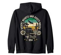 Motif cœurs du désert et Routes poussiéreuses USA Style rétro Sweat à Capuche