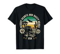 Motif cœurs du désert et Routes poussiéreuses USA Style rétro T-Shirt